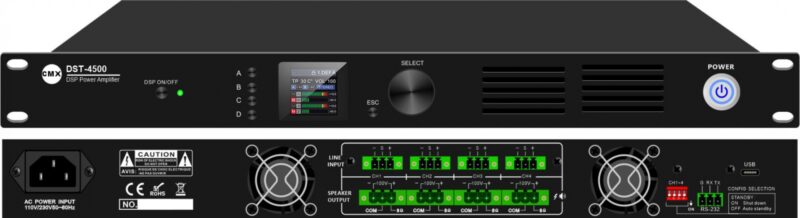 100V Four Channel Power Amplifier with DSP Processor DST-4120/ DST-4240/ DST-4350/ DST-4500