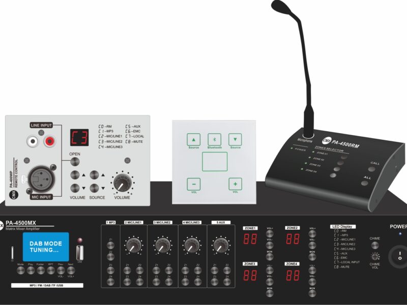 PA-4120MX PA-4240MX PA-4350MX PA-4500MX 4 Zone Mixer Amplifier with USB/SD/FM/Bluetooth